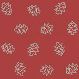 Warm Red Field of Ditsy Trees