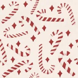 Hand-Stamped Peppermint Parade on a Soft Neutral Tile