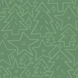 Minimalist Trees and Stars in Muted Green
