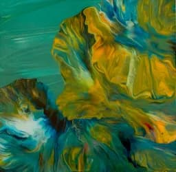 Golden Teal Petals
