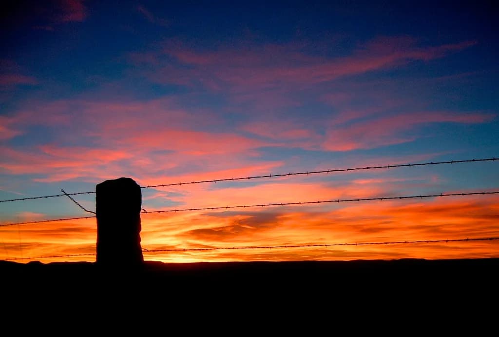 Rock Fence Sunset
