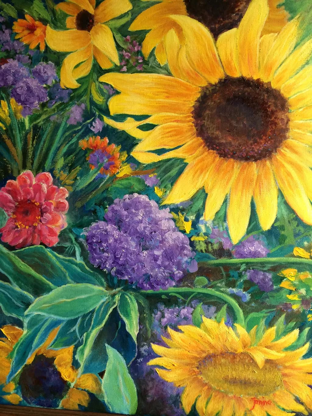 Vibrant Symphony of Sunflowers and Blooms: A Colorful Floral Canvas Celebration
