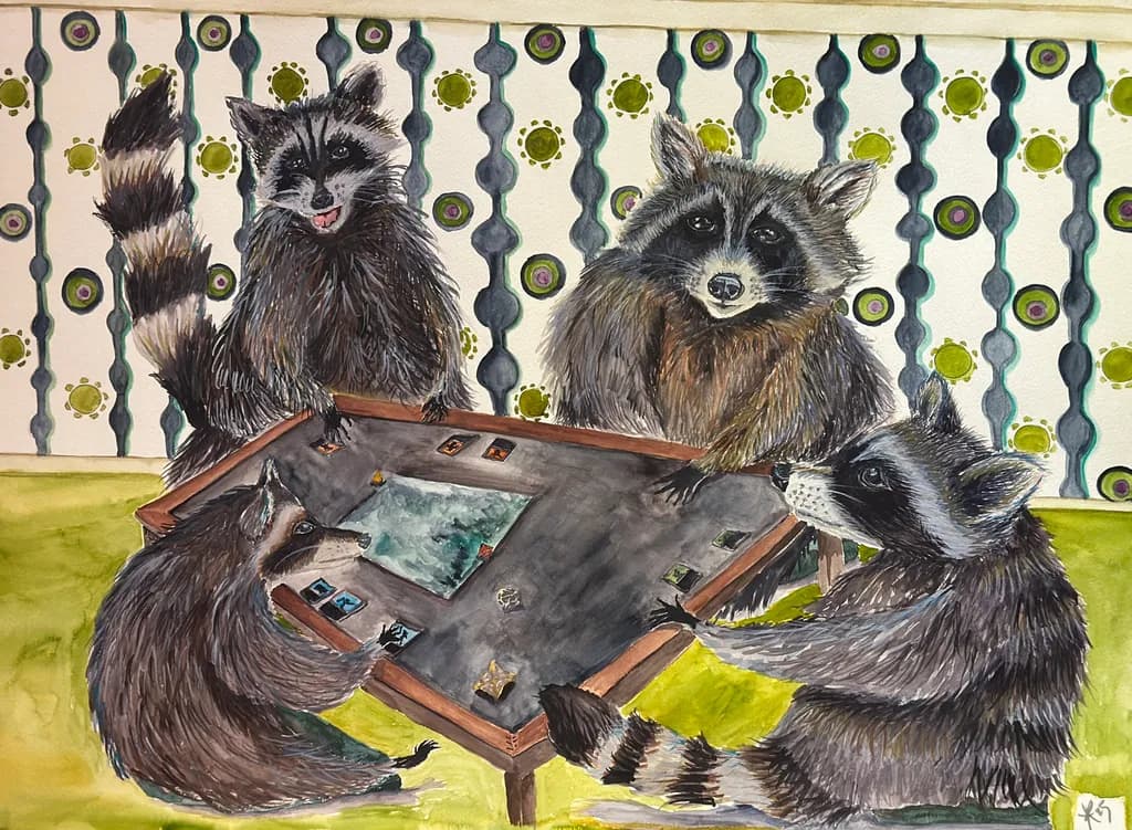 Raccoon Revelry: A Whimsical Gathering of Mischief and Playfulness