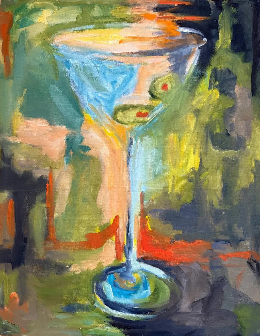 Vibrant Reflections: An Abstract Celebration of Color and Cocktail Culture