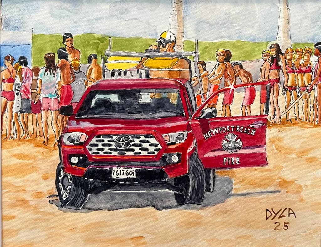 Lifeguard Vigilance: A Summer Day at Newport Beach