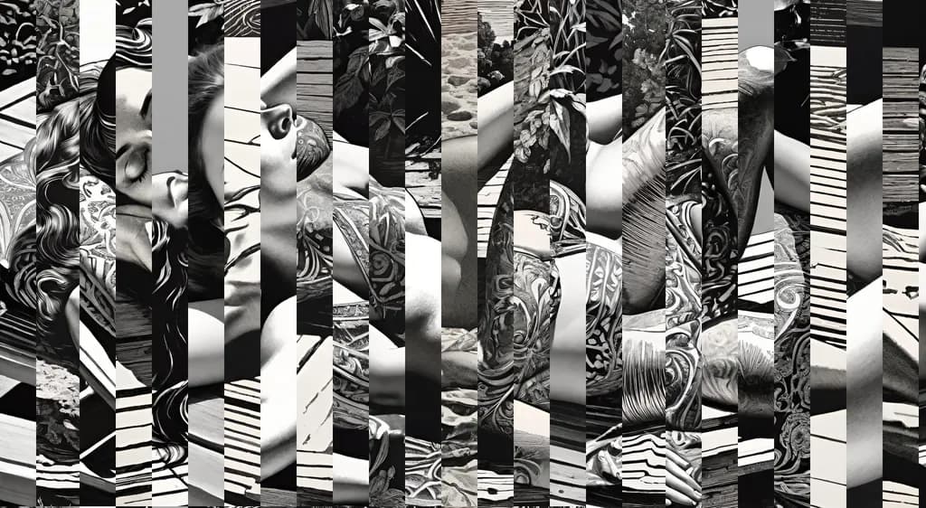 Whispers of Ink and Nature: A Dance of Shadows and Skin