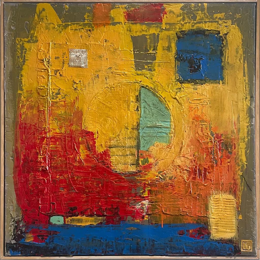 Vibrant Geometric Harmony: An Abstract Exploration of Color and Texture