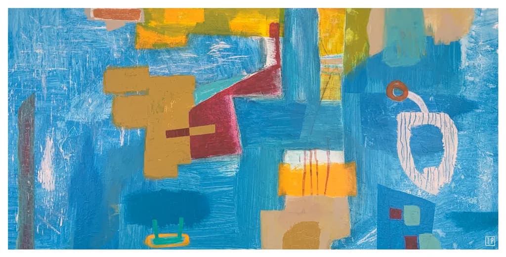 Vibrant Geometric Harmony: An Abstract Exploration of Color and Texture