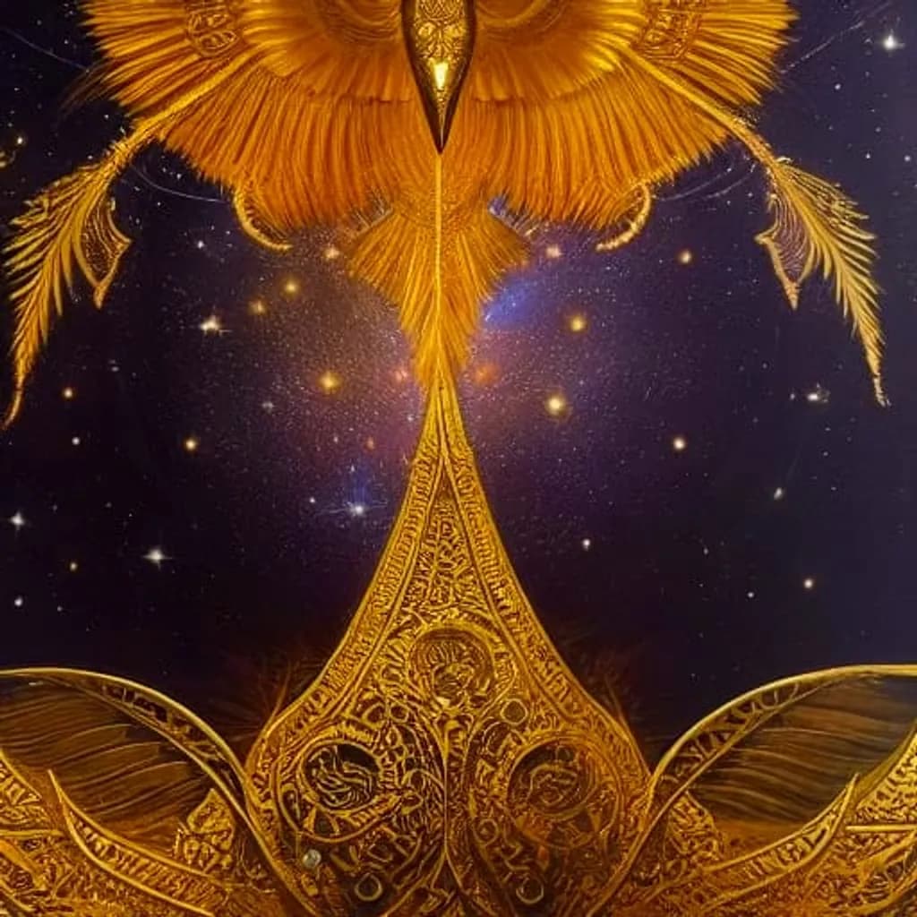Golden Cosmic Feathers