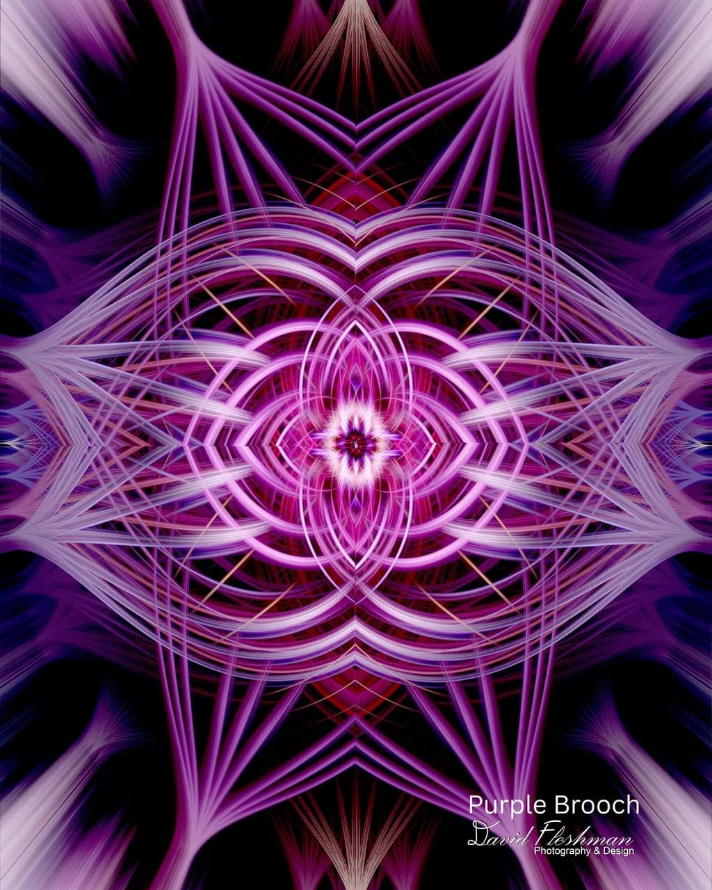 Purple Brooch: Luxury Digital Art with Amethyst Ombre and Gemstone Facets