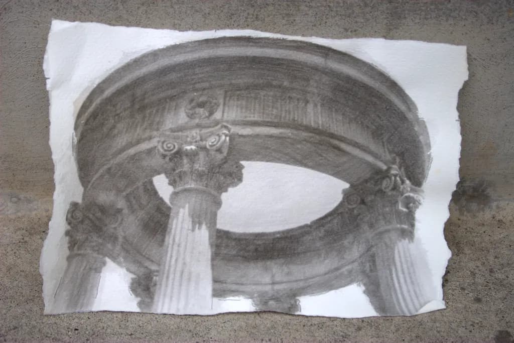 Ethereal Echoes: A Study of Classical Architecture in Graphite