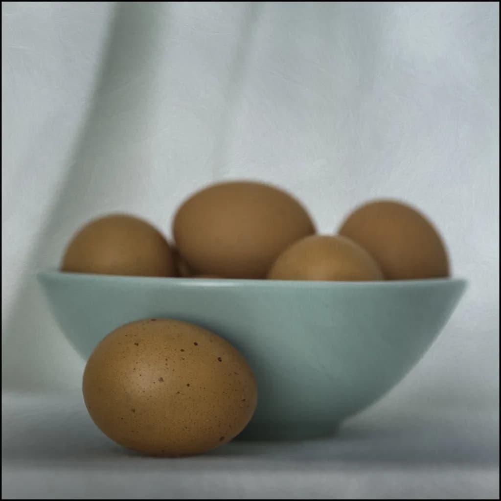 Eggs-cellent Still Life: A Whimsical Bowl of Organic Charm