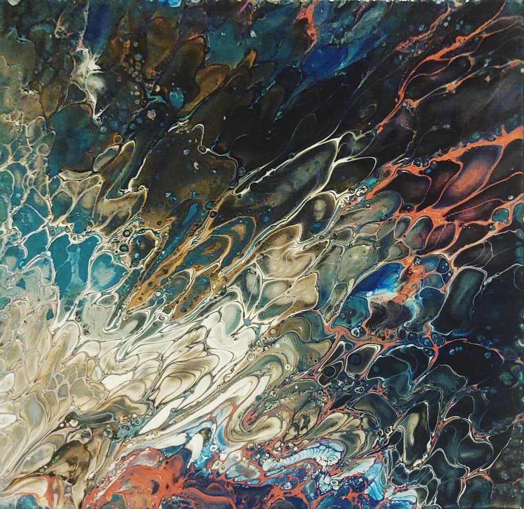 Whispers of the Abyss: A Dance of Color and Chaos in Fluid Art