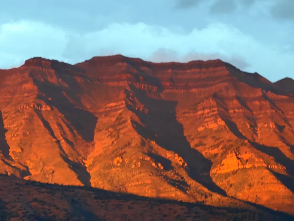 Sunlit Mountain Face