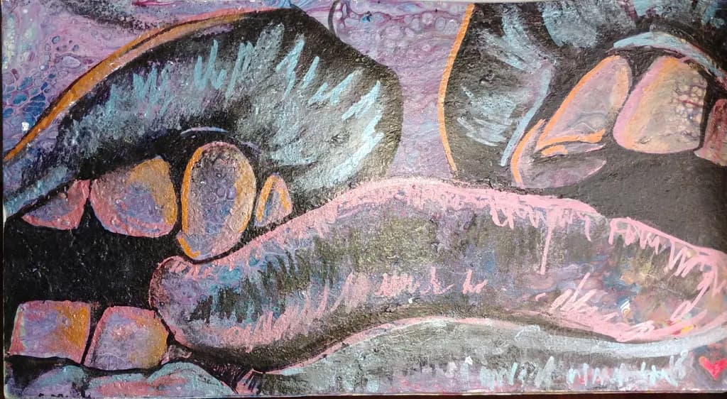 Vibrant Embrace: An Abstract Exploration of Color and Texture