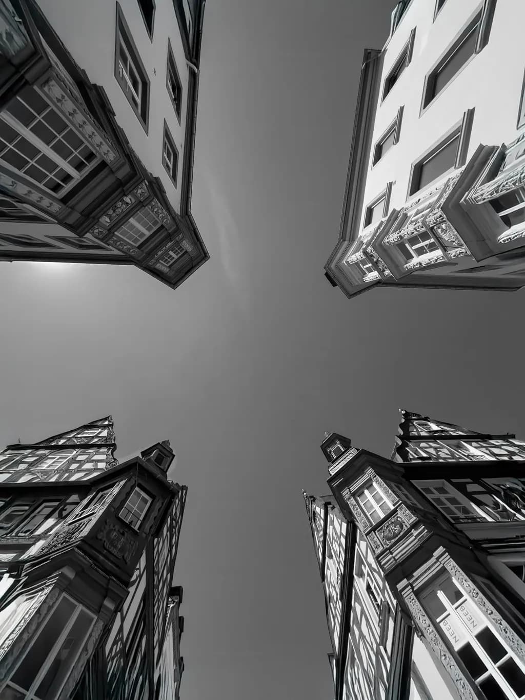 Urban Symphony: A Black-and-White Perspective on Architectural Angles