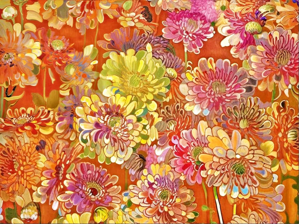 Vibrant Floral Symphony: A Kaleidoscope of Colorful Blooms in Blooming Patterns