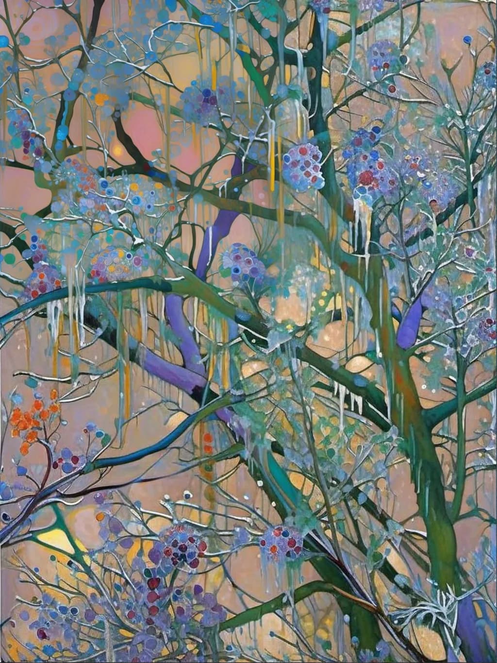 Whispers of Nature: A Colorful Dance of Trees and Blooms