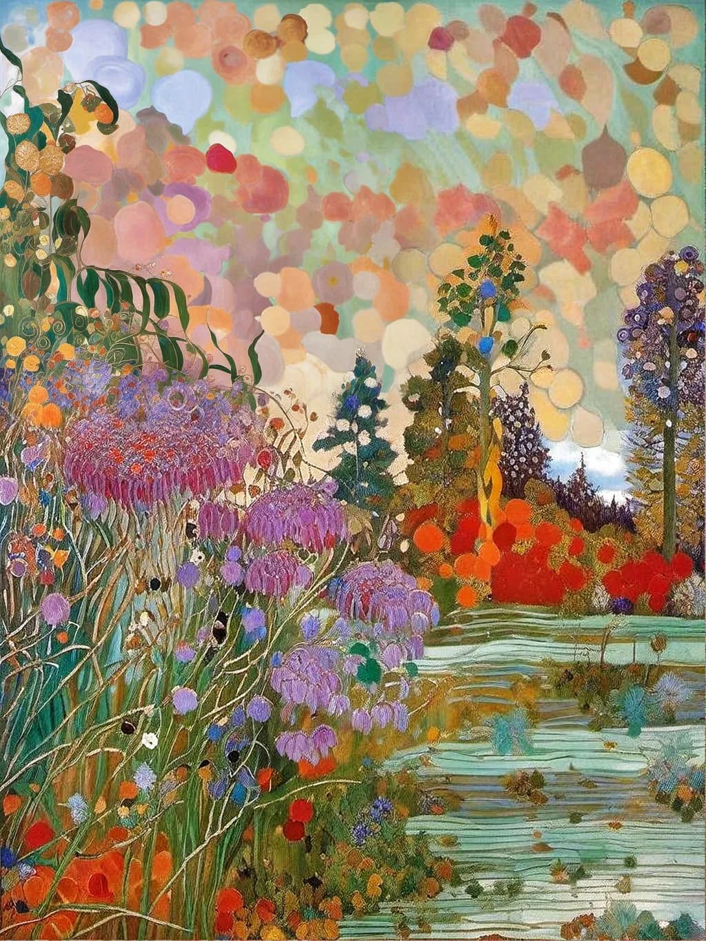 Whispers of Color: A Dreamy Floral Landscape in Bloom