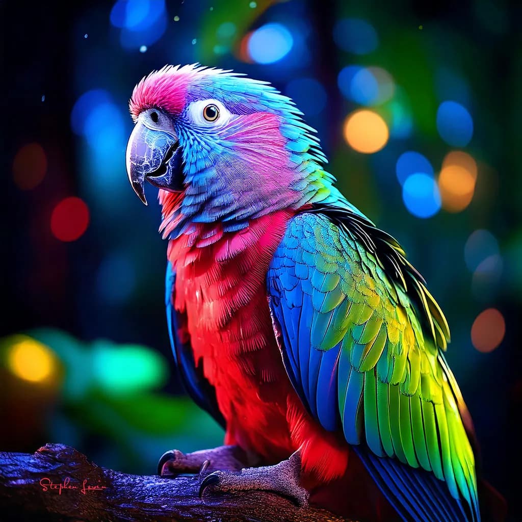 Vibrant Parrot Portrait: A Colorful Encounter in Nature's Palette