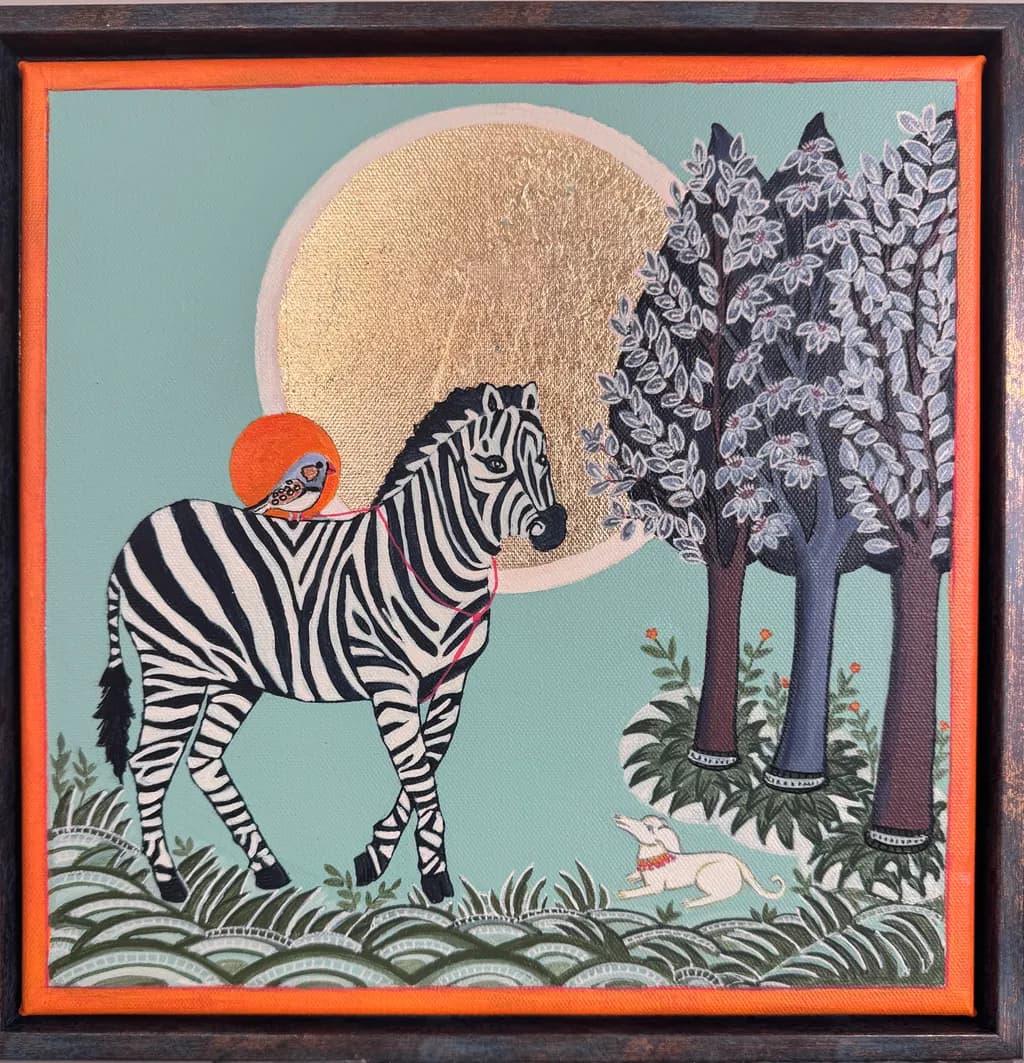 Zebra and Trees at Dusk