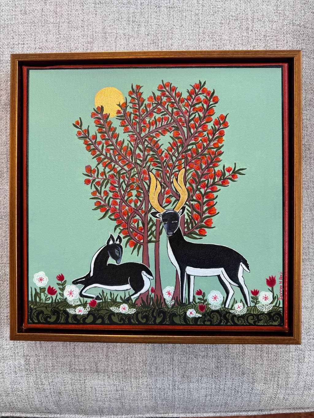 Deer Beneath Blossom Tree