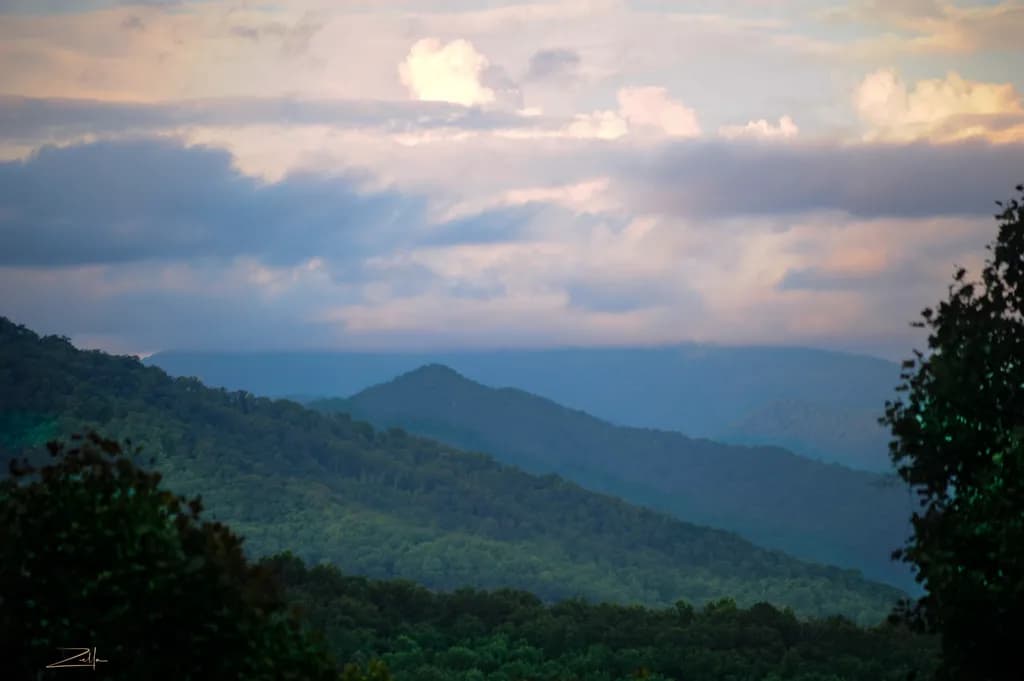 Whispers of the Blue Ridge: A Serene Mountain Landscape at Dusk