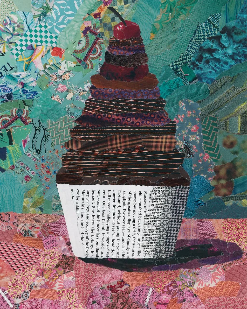 Whimsical Layers: A Collage of Sweet Indulgence and Textured Dreams
