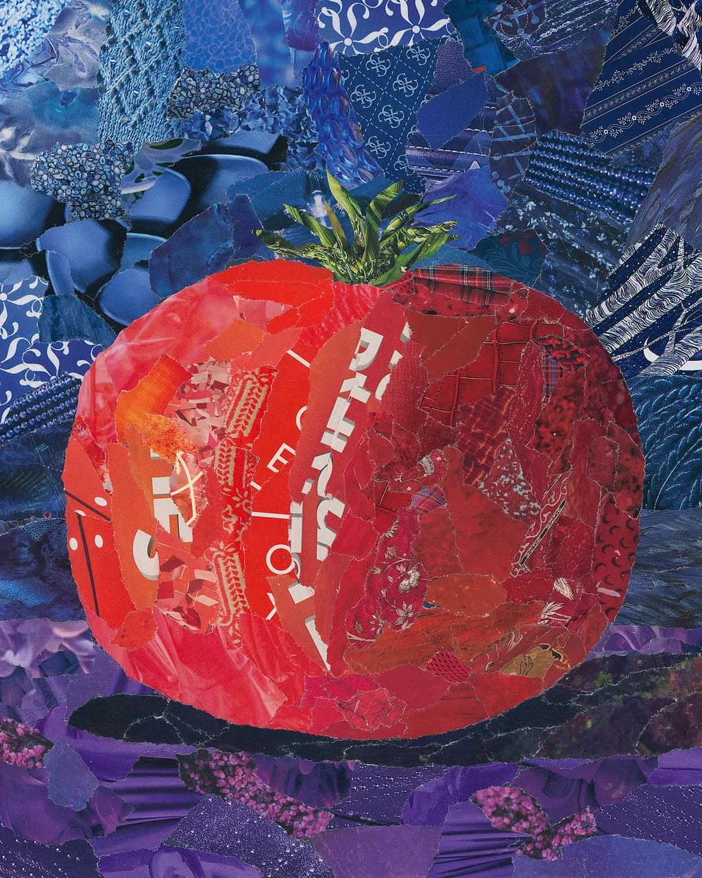 Vibrant Fusion: A Collage of Color and Texture in Tomato Form