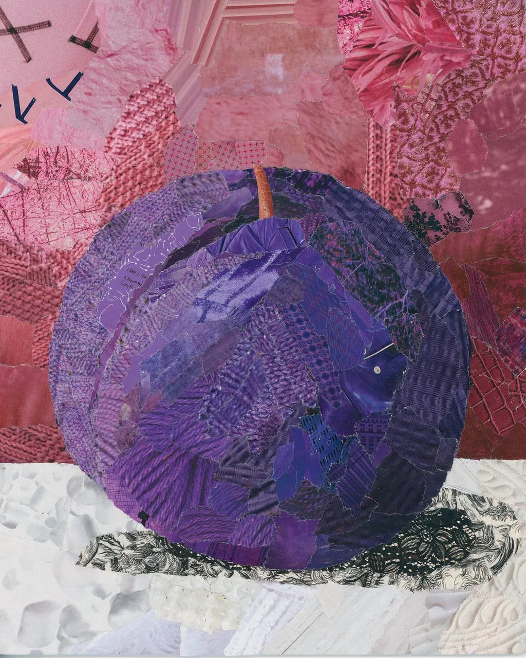 Vibrant Harmony: A Textured Exploration of Purple and Pink Collage