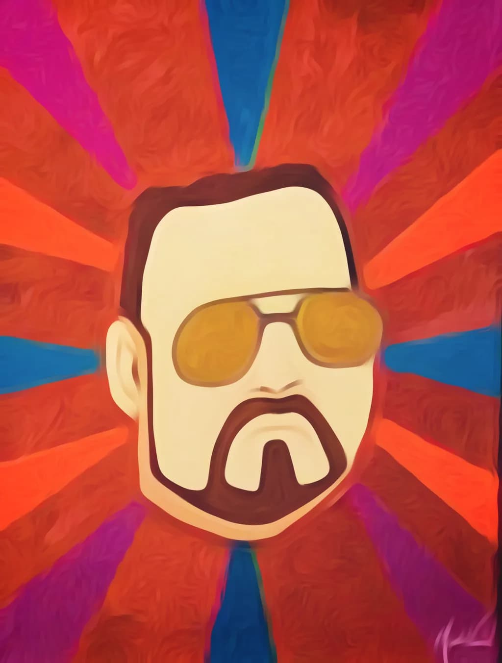 Vibrant Retro Portrait: A Stylized Journey Through Color and Emotion