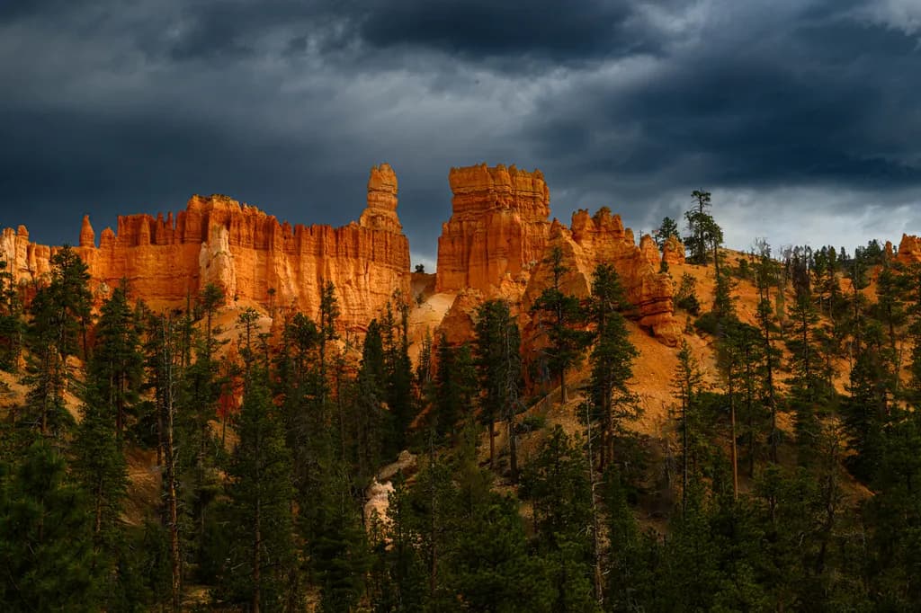 Whispers of the Wild: A Dramatic Dance of Light and Shadow in Bryce Canyon