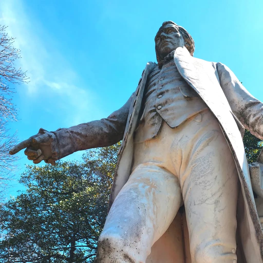 A Hero's Call: The James Monroe Statue Against the Sky