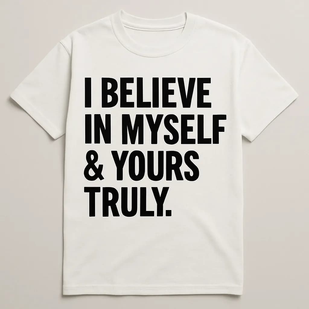 Empowerment Tee: "I Believe in Myself & Yours Truly" Statement Shirt