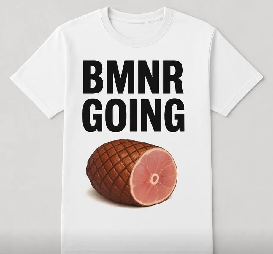 Savory Departure: The BMNR Going T-Shirt with Whimsical Ham Design