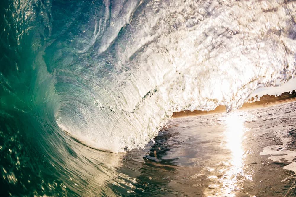 Ethereal Embrace of the Ocean Wave: A Dance of Light and Water