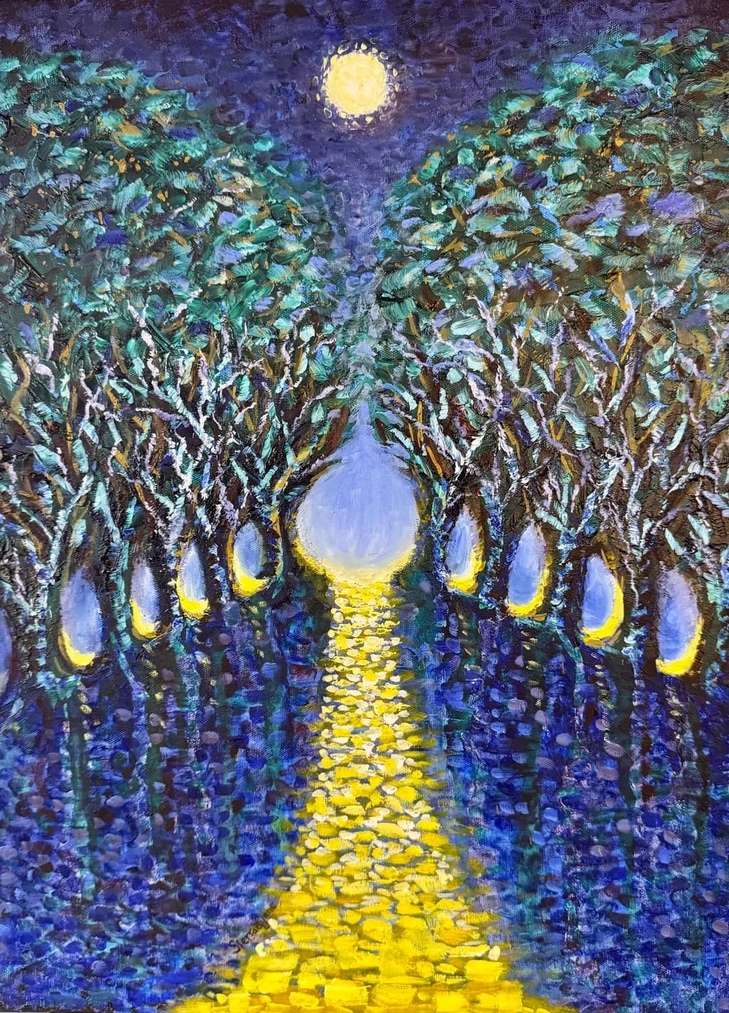 Moonlit Pathway: A Journey Through Enchanted Trees