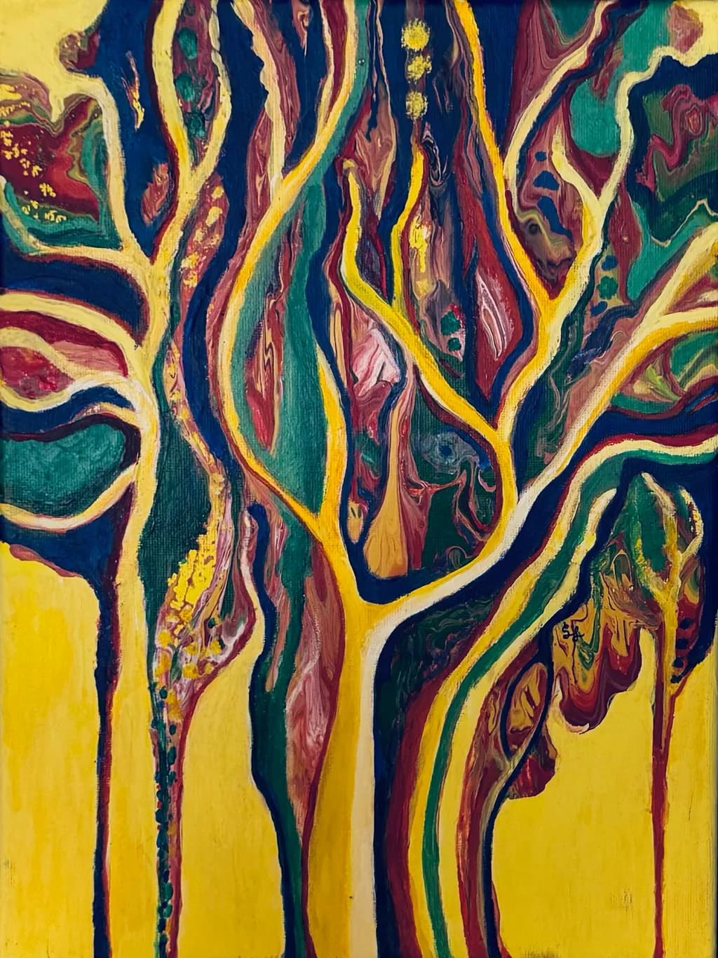 Vibrant Whispers of Nature: A Colorful Journey Through Abstract Trees
