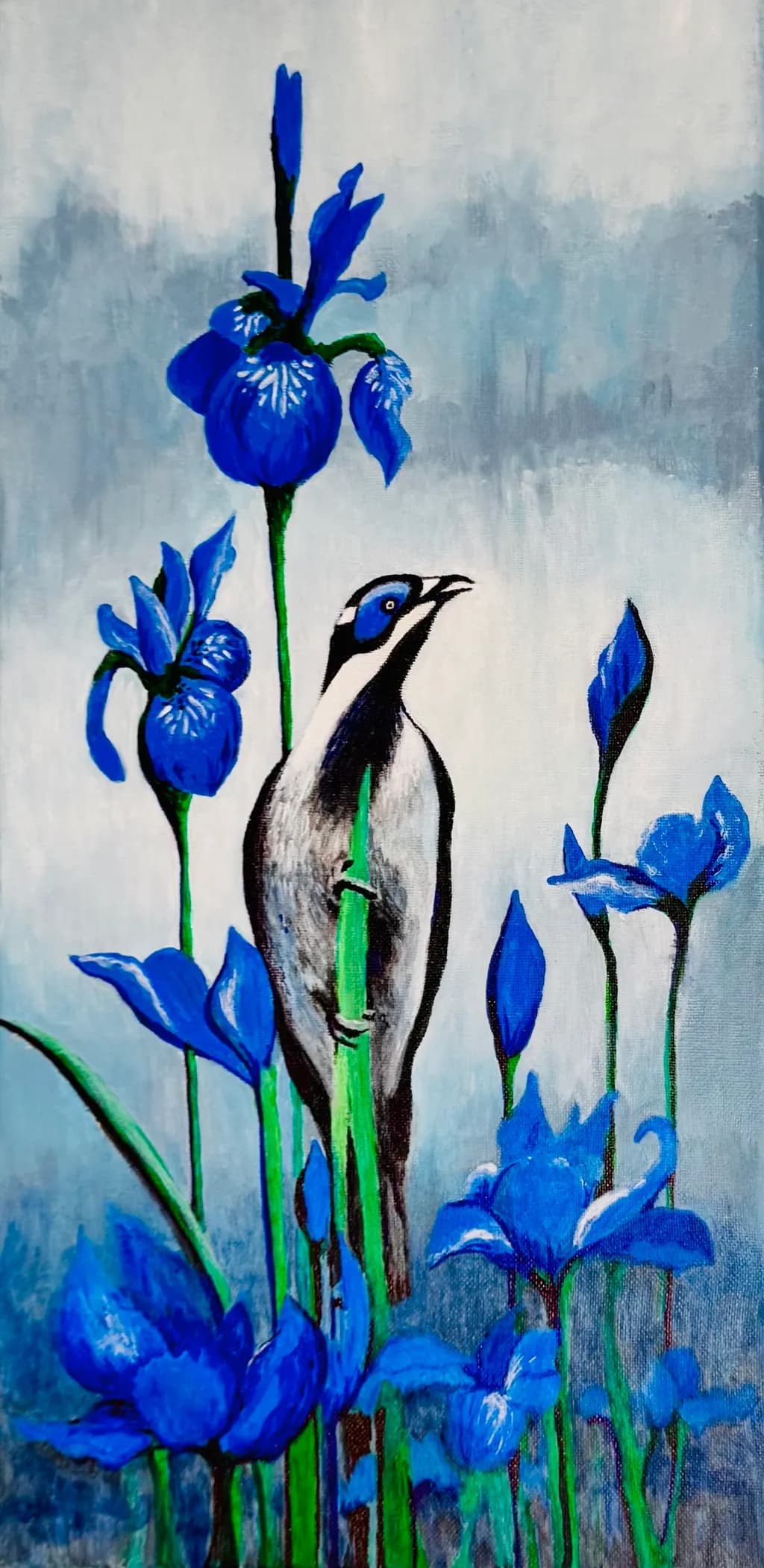 Whispers of Blue: A Bird Among Blossoms in Nature's Embrace