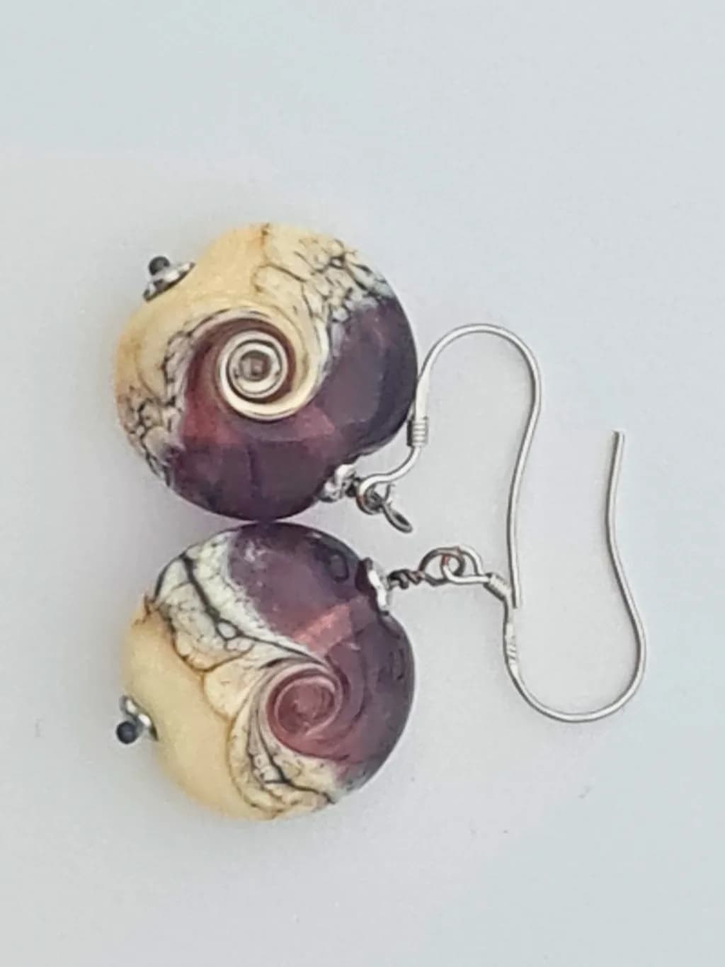 Whimsical Swirl: Handcrafted Shell-Inspired Earrings in Earthy Tones