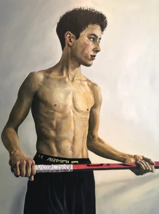 Dynamic Strength: A Portrait of Youth and Determination in Sports Art