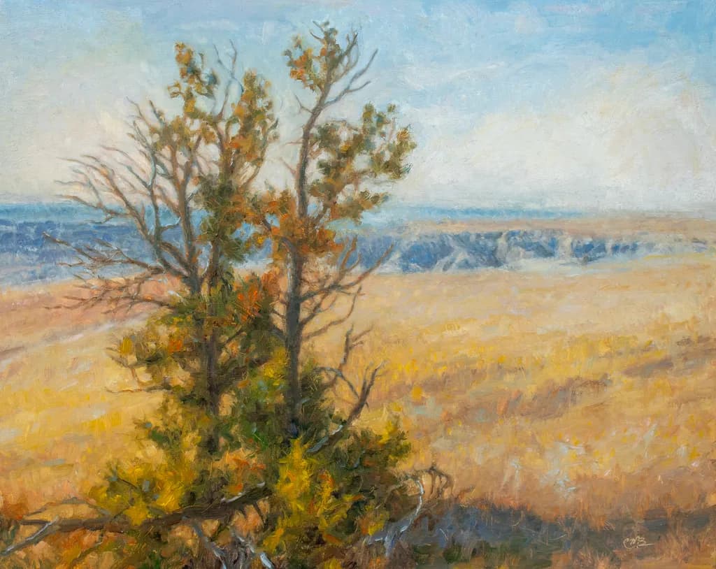 Whispers of Autumn: A Serene Landscape of Trees and Rolling Hills