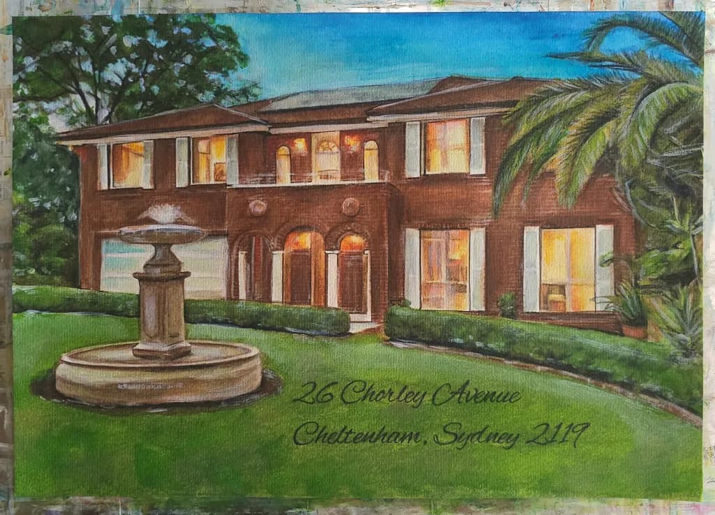Evening Serenity: The Fountain at 26 Chorley Avenue, Cheltenham, Sydney