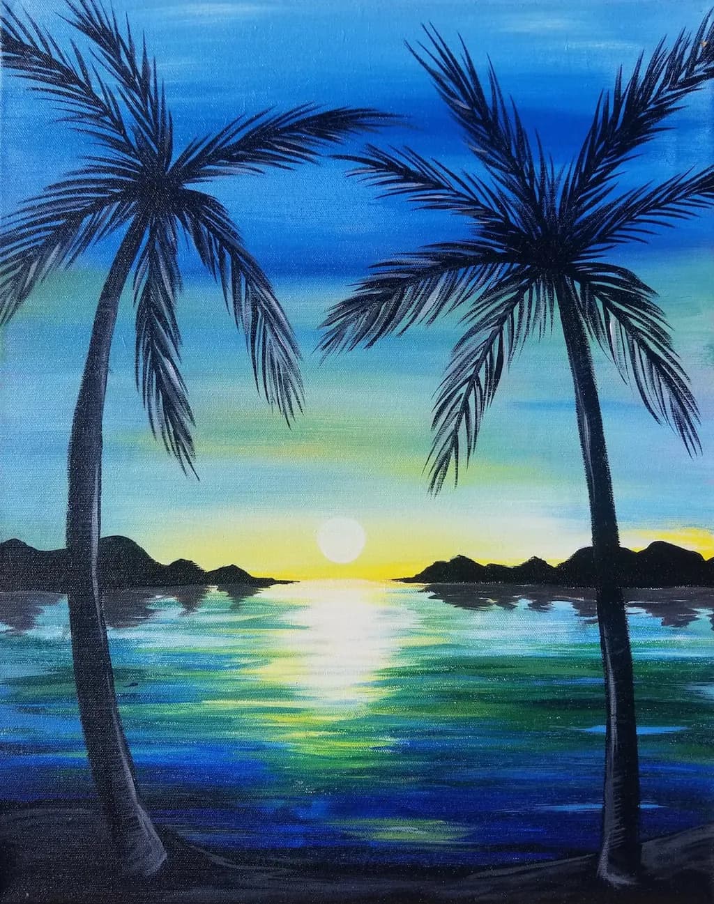 Blue Palm Sunset