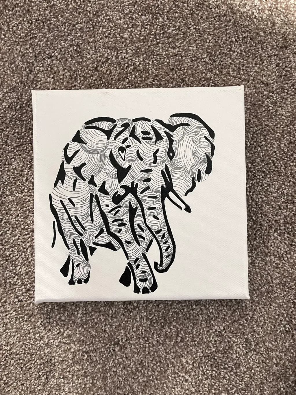 Patterned Elephant Silhouette