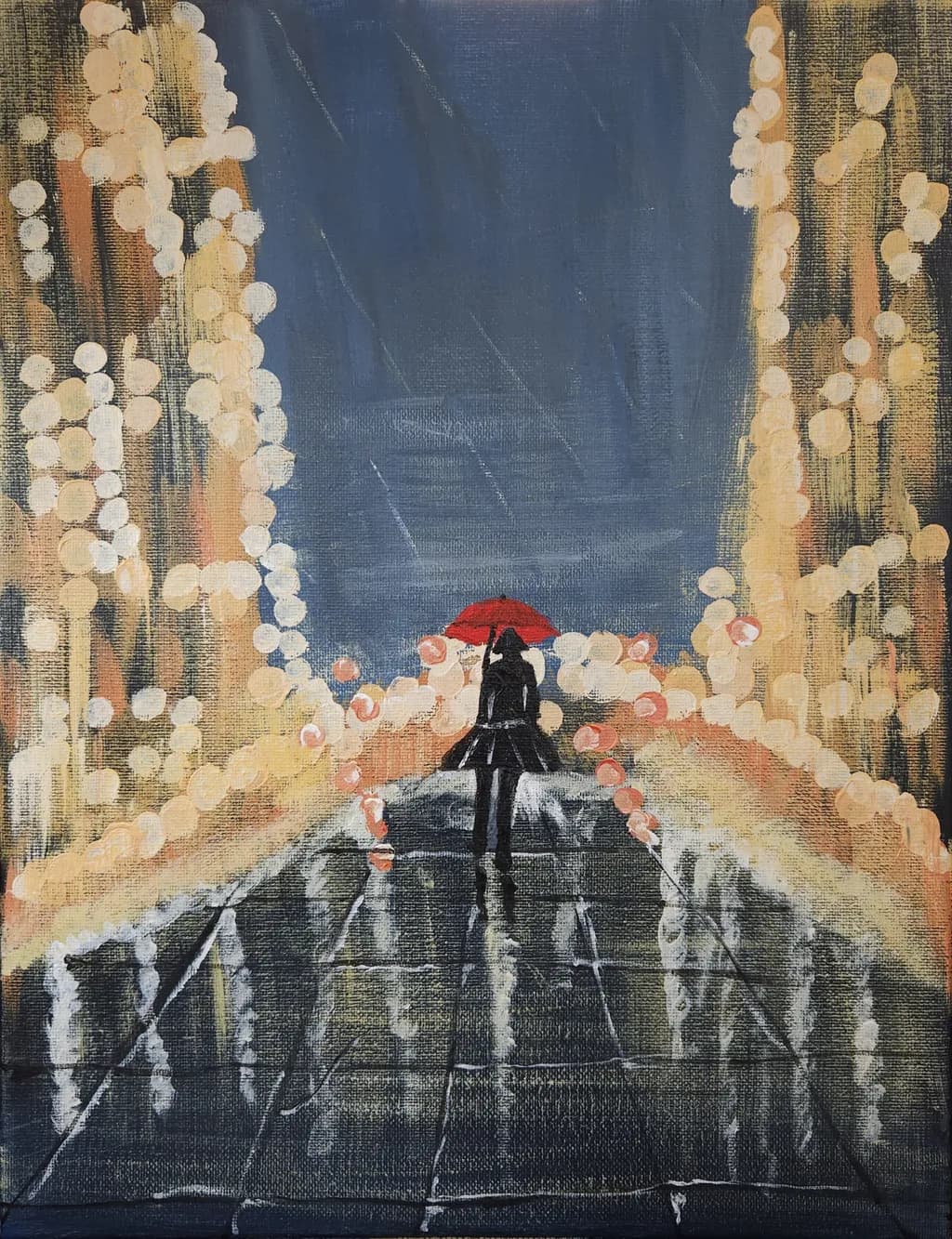 Whispers of Rain: A Dancer in the City Lights