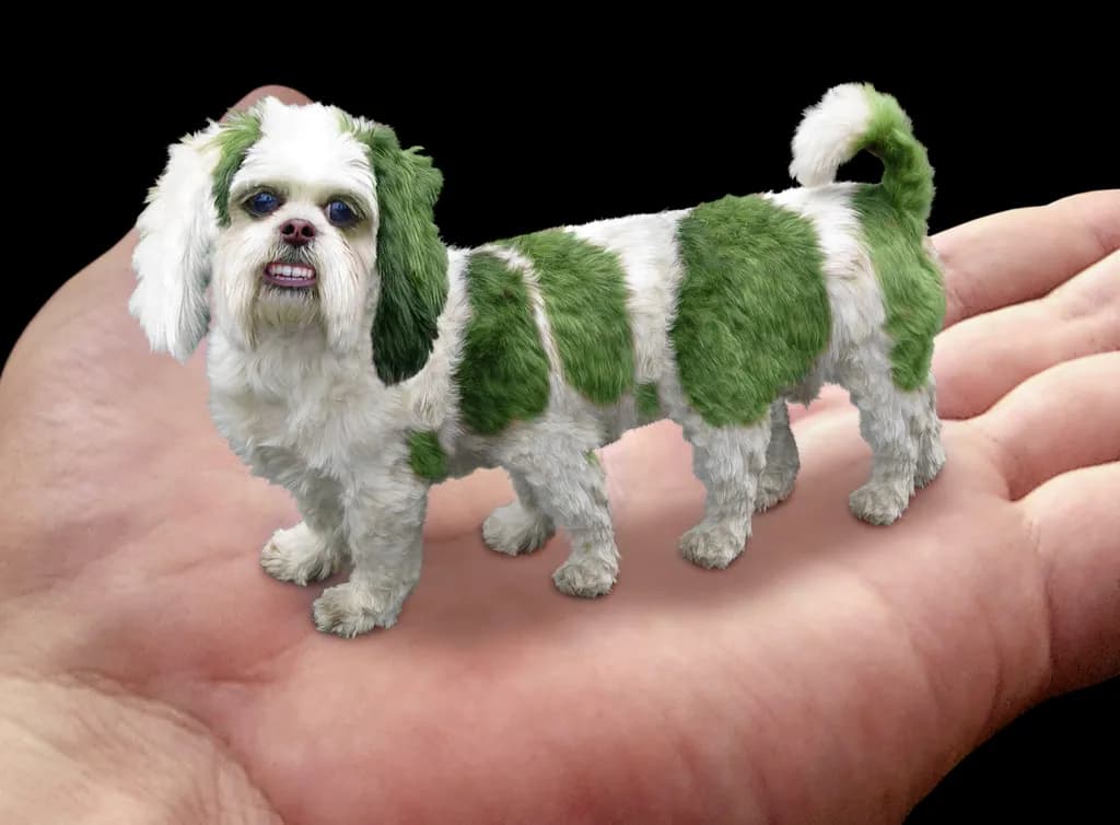Playful Green Pup