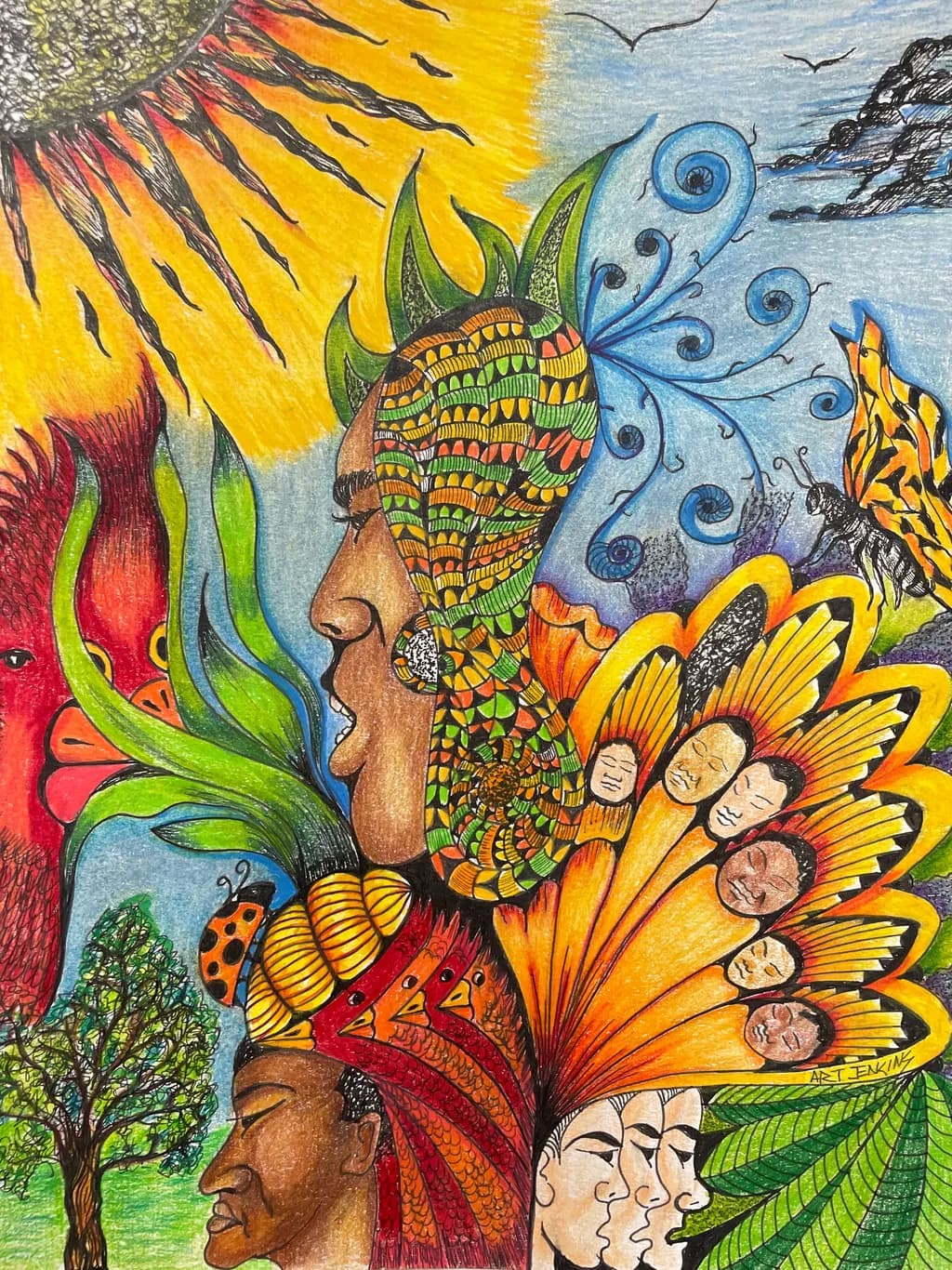 Sunlit Faces and Wings