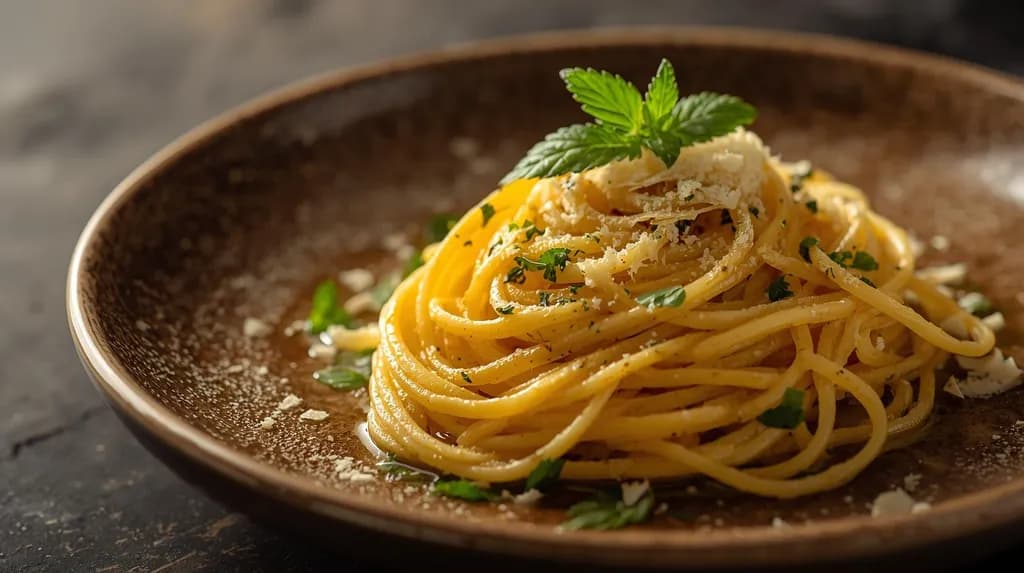 Golden Spaghetti Delight: A Culinary Masterpiece of Flavor and Elegance