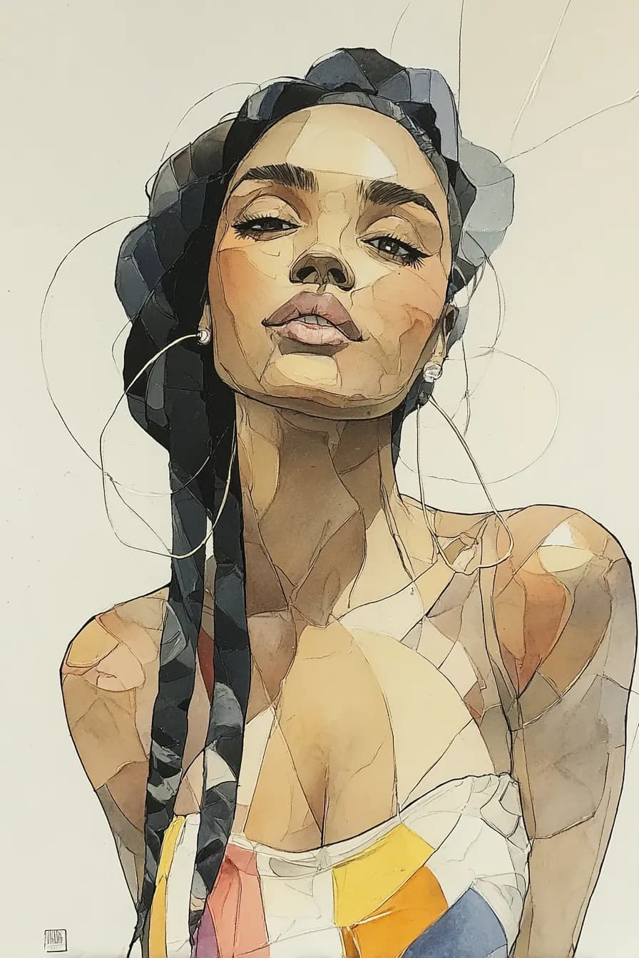 Radiant Expressions: A Colorful Portrait of Beauty and Confidence